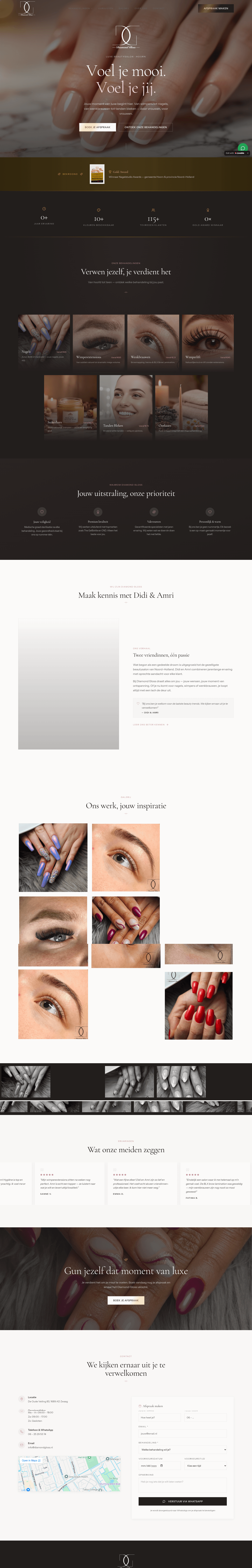 Diamond Gloss Beautysalon – volledige pagina