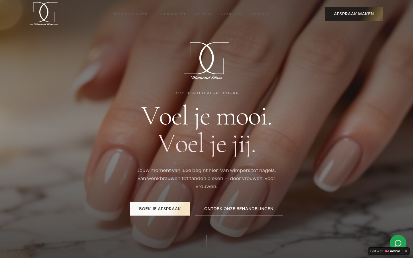 Diamond Gloss Beautysalon – desktop hero