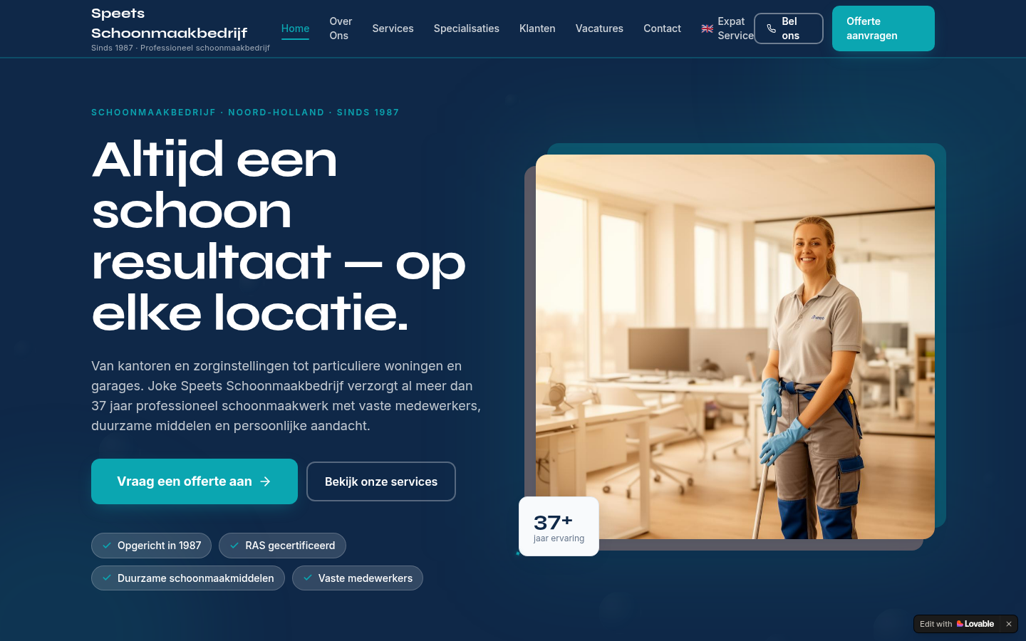 Speets Schoonmaakbedrijf – desktop hero