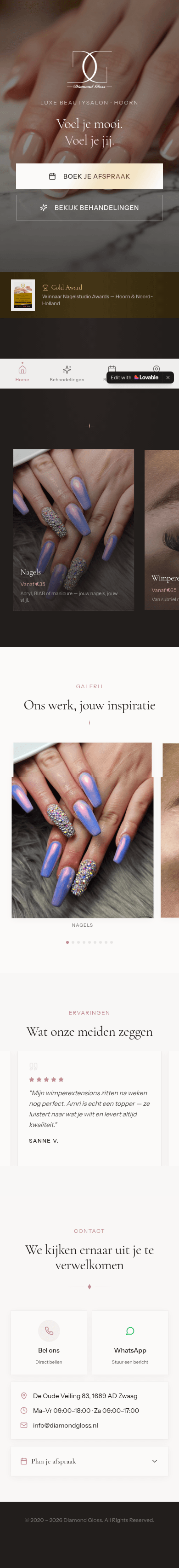 Diamond Gloss Beautysalon – echte mobiele preview
