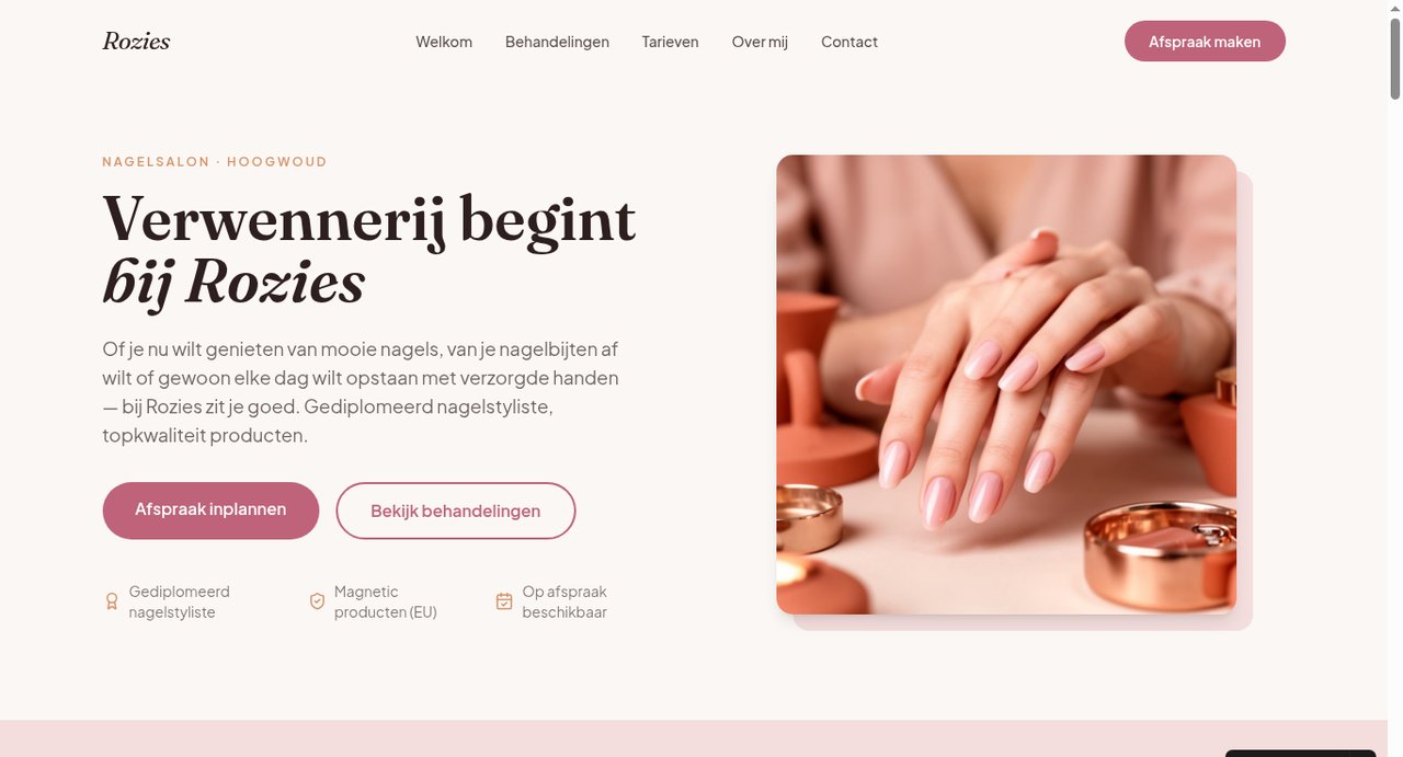 Screenshot van Rozies Nagelsalon