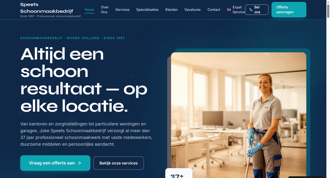 Screenshot van Speets Schoonmaakbedrijf